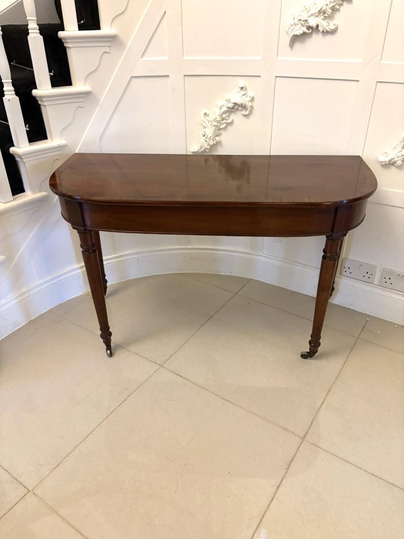 Antique George III Figured Mahogany Console Table - Image 2